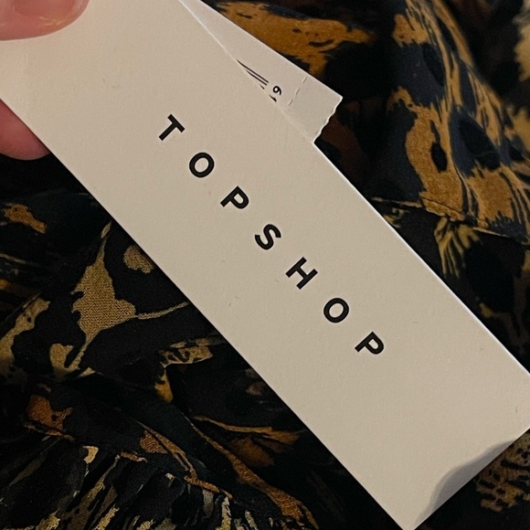 SOLD✅TopShop NWT animal print, full button, semi sheer blouse. - Picture 4 of 8
